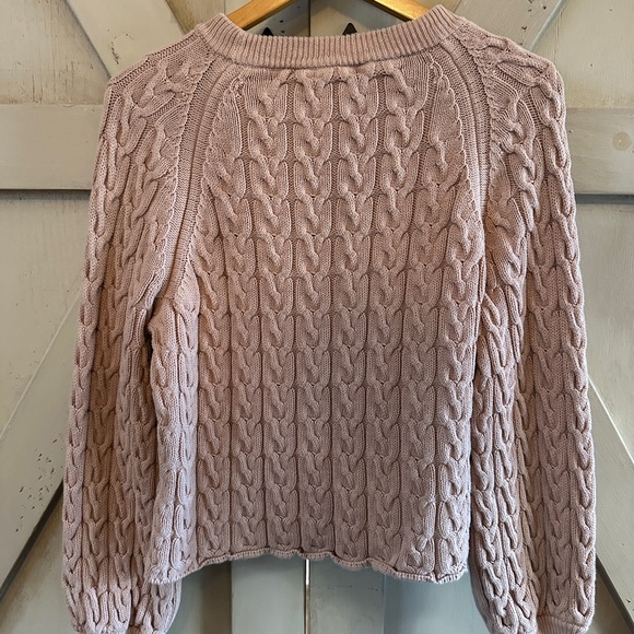 J. Crew Light Pink Cable Knit Sweater - Picture 2 of 6